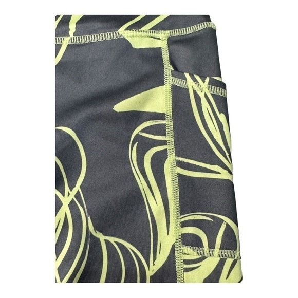 Z By Zella High Waisted Grey And Yellow Capri Leggings Size M - Picture 4 of 5